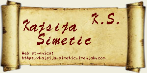 Kajsija Simetić vizit kartica